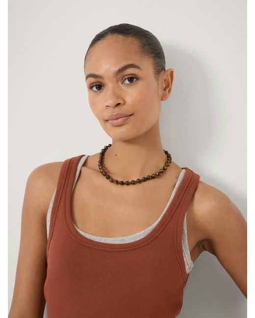 Hush Brown Scoop Neck Ribbed Vest