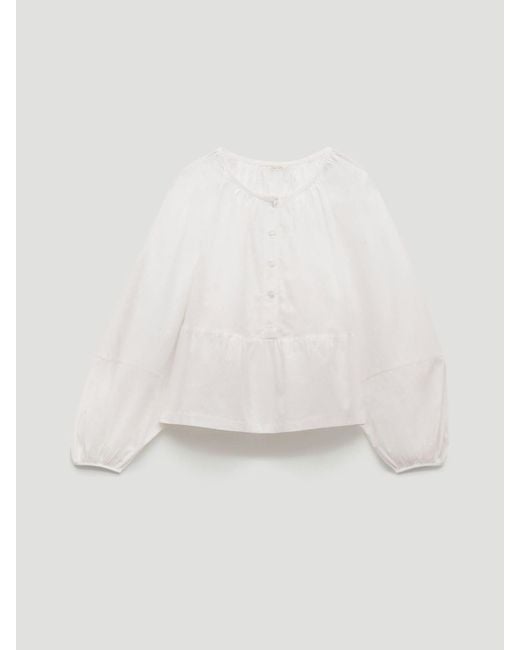 Hush White Beck Cotton Peplum Blouse
