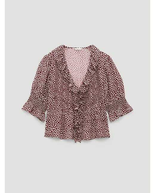 Hush Koa Ruffle Short Sleeve Textured Blouse