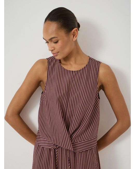 Hush Brown Maggie Stripe Twist Front Top