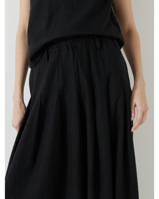 Hush White Ivy Pleated Linen Blend Midi Skirt