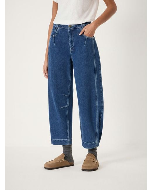 Hush Blue Bryce Seam Detail Barrel Leg Jeans