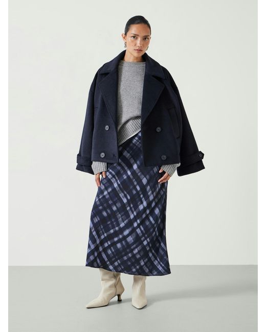Hush Blue Simone Crepe Midi Skirt