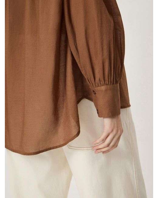Hush Brown Dakota Cotton Voile Shirt