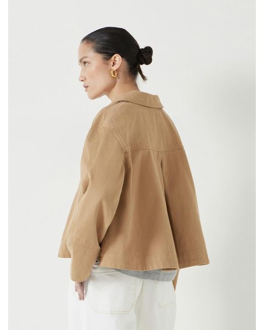 Hush Natural Cotton Barrel Sleeve Cropped Swing Jacket