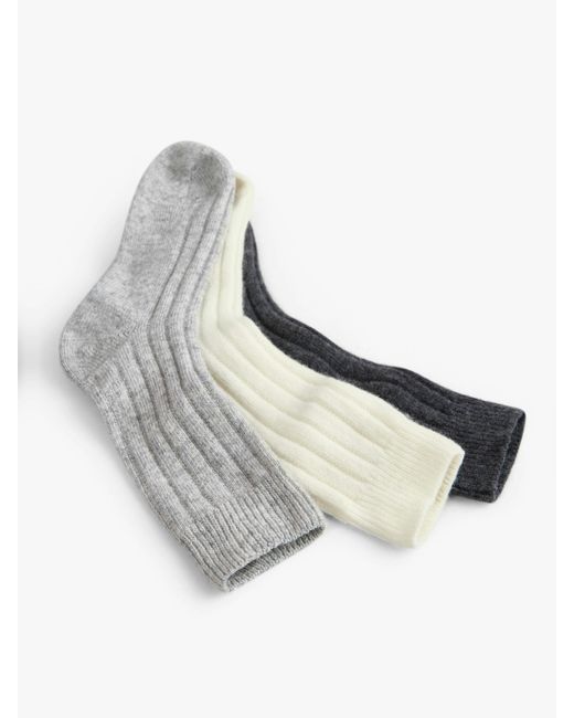 Hush White Murica Wool Blend 3 Pack Socks Set
