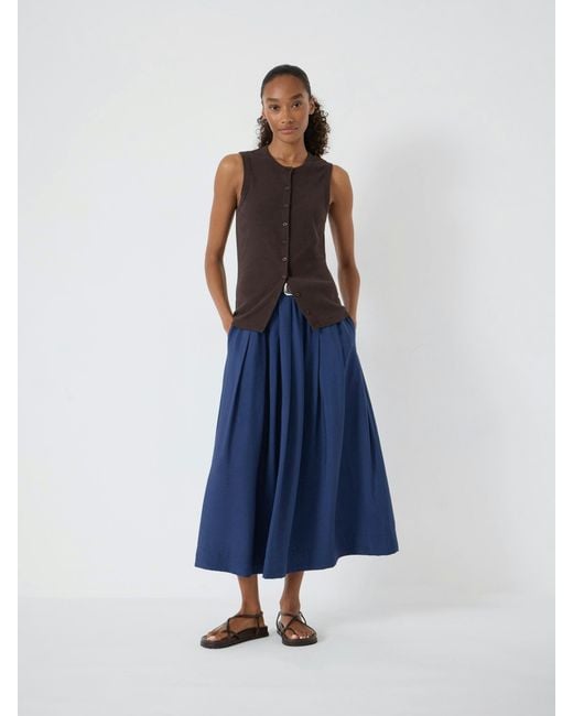 Hush Blue Ivy Pleated Midi Skirt