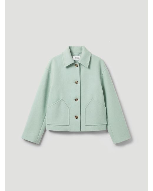 Hush Green Pure Wool Double Faced Jacket