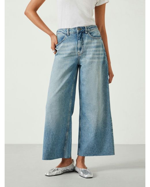 Hush Blue Abi Cropped Wide Leg Jeans