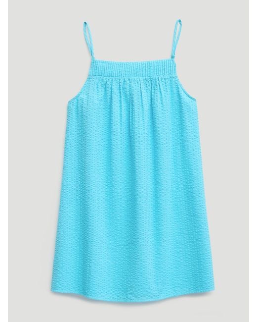 Hush Blue Carmen Seersucker Beach Mini Dress