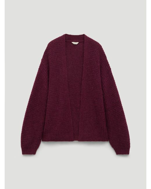 Hush Red Flossie Waffle Stitch Knitted Cardigan