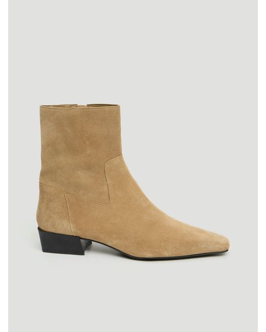 Hush Blue Suede Square-Toe Boots