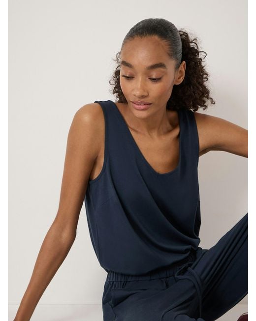 Hush Blue Alexa Harem Sleeveless Jersey Jumpsuit
