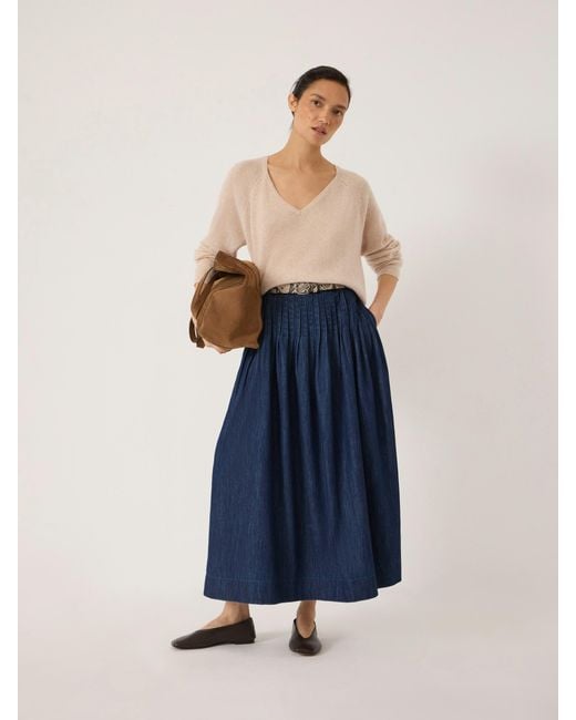 Hush Natural Constance Cashmere V Neck Jumper