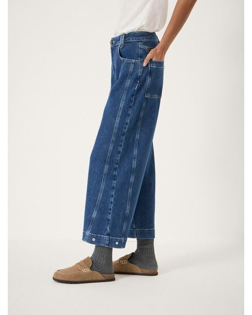 Hush Blue Bryce Seam Detail Barrel Leg Jeans