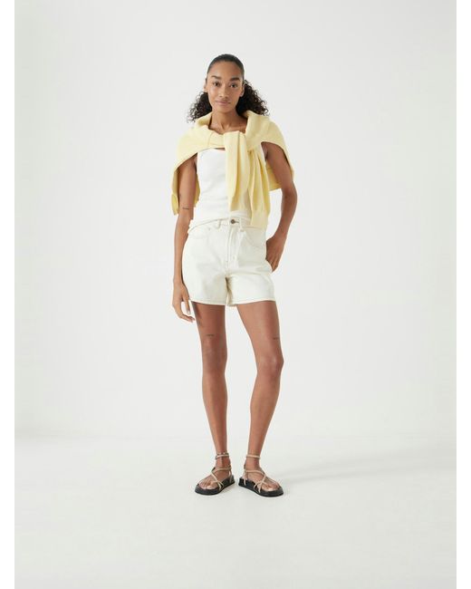 Hush White Essential Denim Shorts