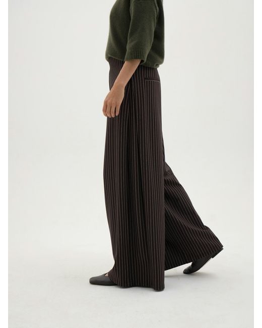 Hush Natural Revyn Side Pleat Wide Leg Trousers