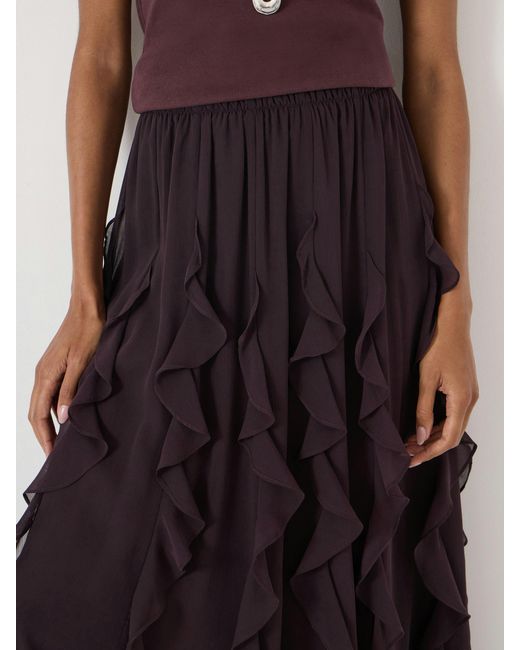 Hush Multicolor Lanae Chiffon Ruffle Midi Skirt