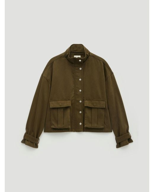 Hush Green Melinda Supersoft Relaxed Funnel Neck Utility Jacket
