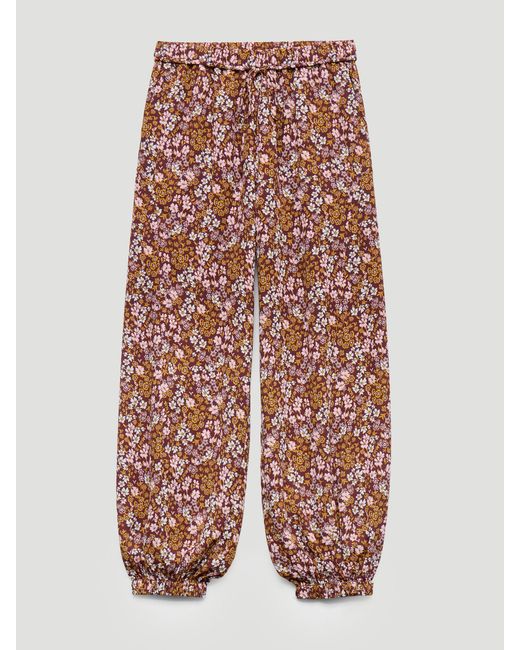 Hush Pink Nyra Printed Balloon Hem Trousers