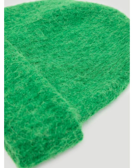 Hush Green Alpaca-Blend Ribbed Beanie