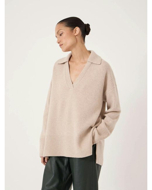 Hush Natural Carys Merino Collared Relaxed Jumper