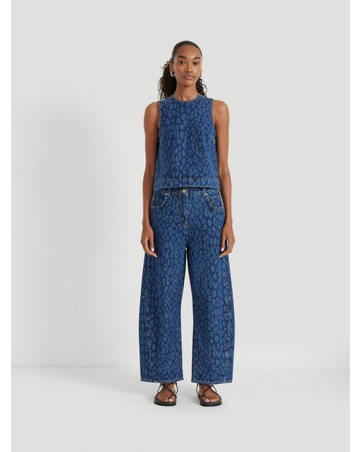 Hush Blue Cropped Bree Horseshoe Barrel Leg Jeans