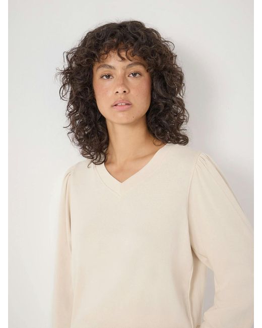 Hush Blue Emily V-Neck Puff Sleeve Top