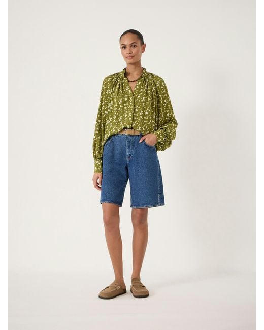 Hush Blue Fleur Floaty Chiffon Blouse