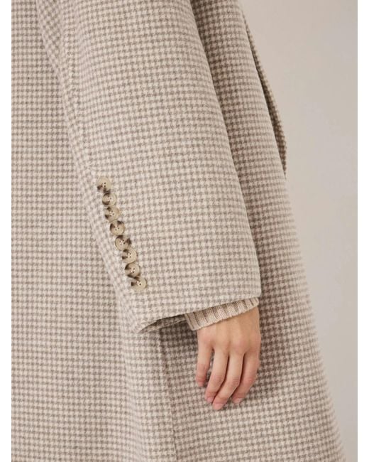 Hush Natural Mili Double Faced Wool Checked Coat