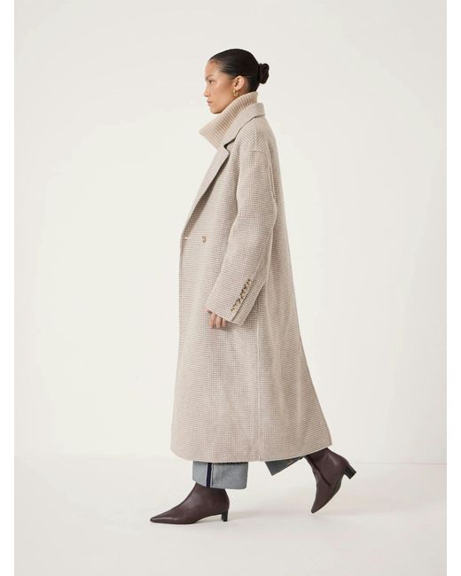 Hush Natural Mili Double Faced Wool Checked Coat