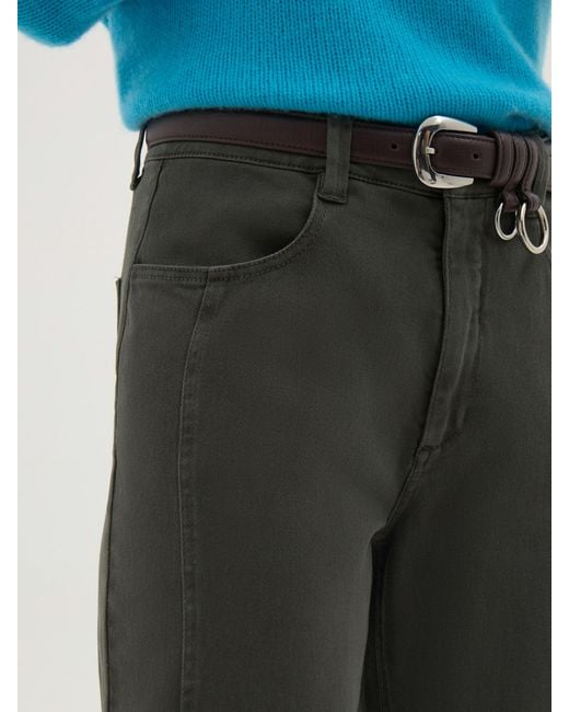 Hush Blue Cordi Warm Twill Barrel Leg Trousers