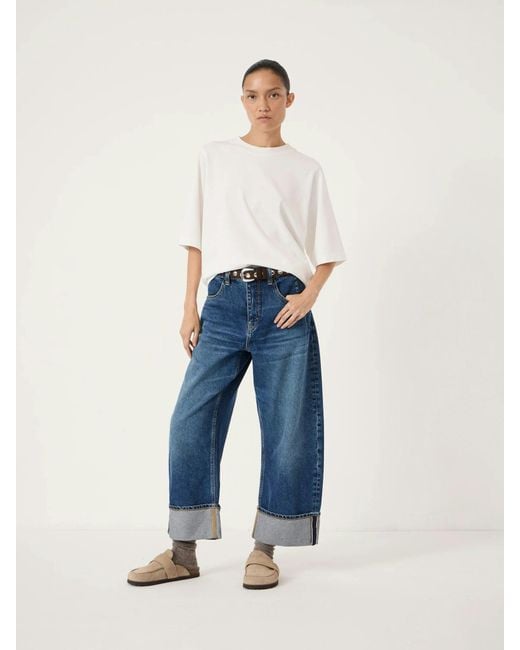 Hush Blue Faith Turn Up Barrel Leg Jeans