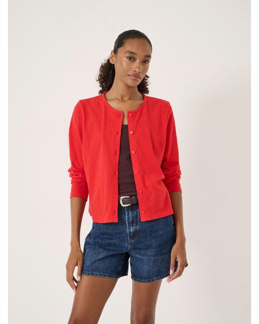 Hush Red Mikaela Jersey Slub Cardigan