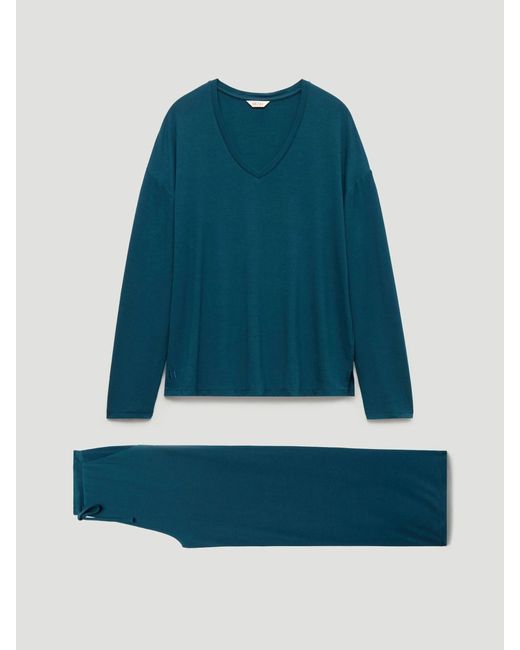 Hush Blue Nox Jersey V-Neck Pyjamas