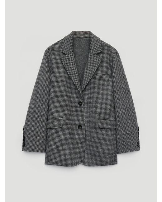 Hush Gray Simeron Wool Double Faced Oversized Blazer