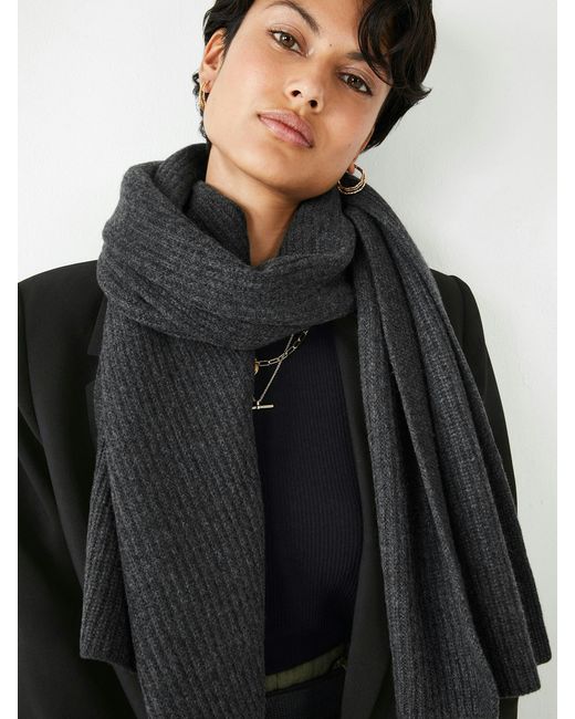 Hush White Teresa Ribbed Cashmere Scarf
