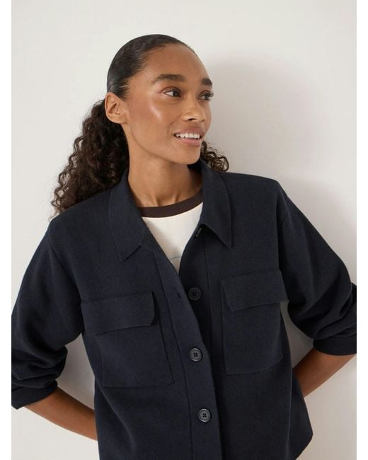 Hush Blue Bobbie Shirt Jacket With Wool
