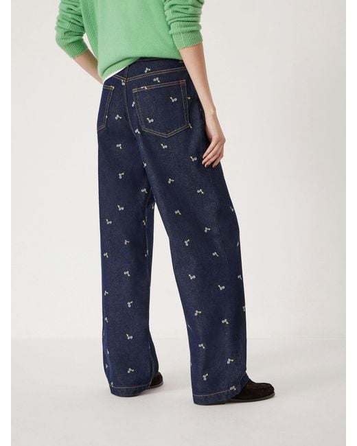 Hush Green Romy Embroidered Floral Jeans