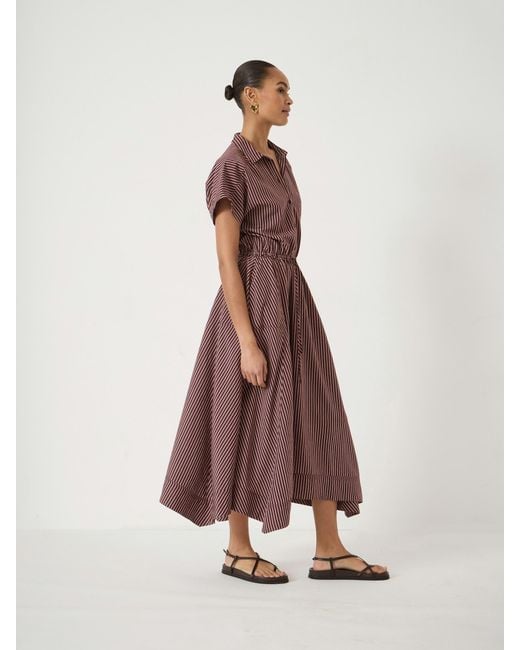 Hush Pink Lila Short Sleeve Midi Dress