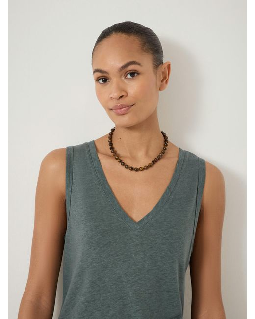 Hush White Lio Linen V Neck Vest