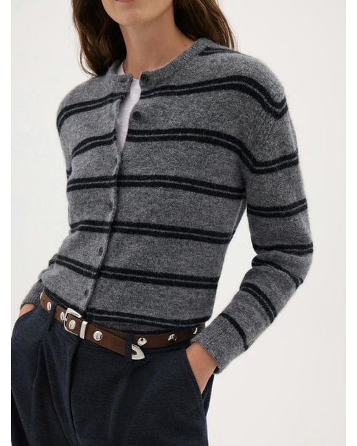 Hush Black Avi Stripe Knitted Cardigan