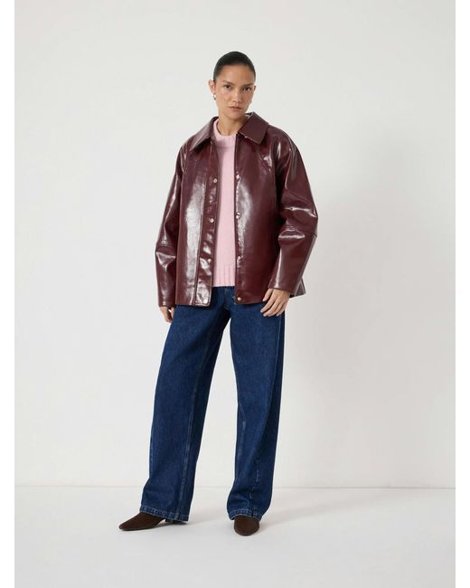 Hush Red Darcey High Shine Oversized Jacket