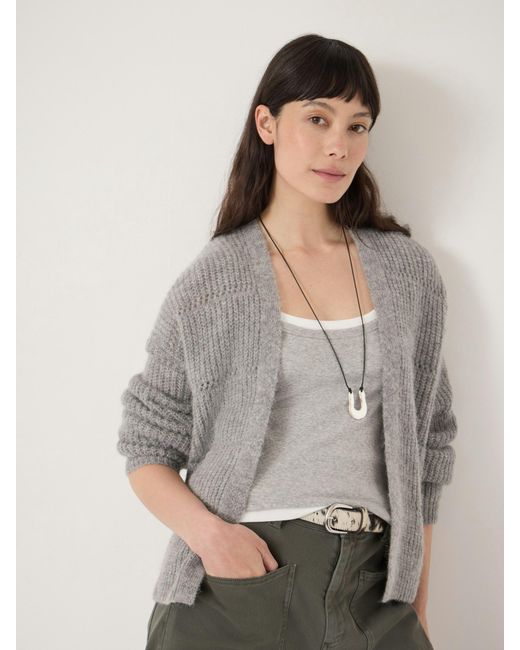 Hush Gray Allegra Pointelle Stitch Knitted Cardigan