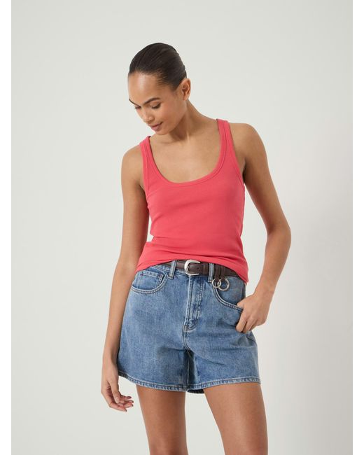 Hush Red Scoop Neck Ribbed Vest