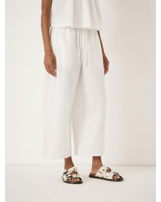 Hush Natural Arden Cropped Cotton Trousers