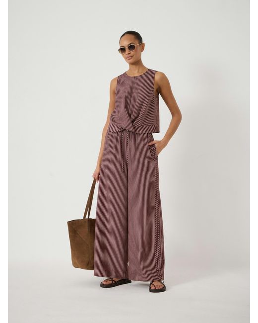 Hush Brown Maggie Stripe Twist Front Top