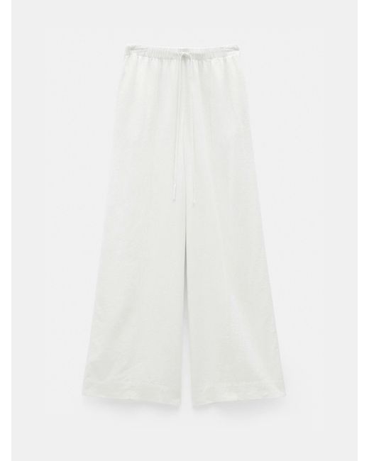 Hush White Linen Blend Petunia Wide Leg Trousers