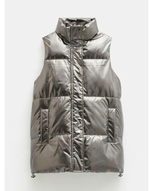 Hush Gray Alice Metallic Oversized Puffer Gilet