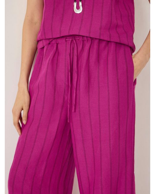Hush Pink Aderyn Stripe Linen Blend Trousers